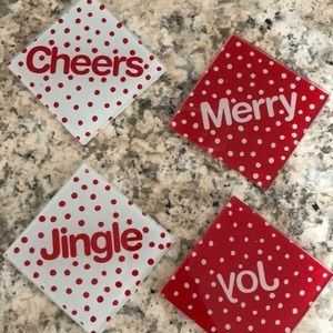 Glass holiday coasters.